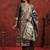 Woven Design V-Neck Zari Straight Kurta With Trousers & Dupatta