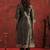 Woven Design V-Neck Zari Straight Kurta With Trousers & Dupatta