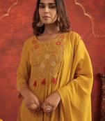 Women Floral Embroidered A-Line Kurta with Trousers & Dupatta