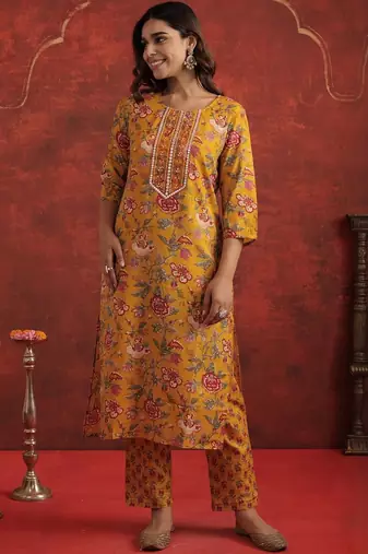 Women Ethnic Motifs Printed Regular Thread Work Kurta with Trousers & Dupatta