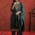 Floral Yoke Design Round Neck Thread Work Kurta With Trousers & Dupatta
