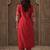 Floral Embroidered V-Neck Mirror Work Straight Kurta With Trousers