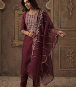 Women Ethnic Motifs Embroidered Kurta with Trousers & Dupatta