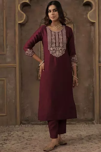 Women Ethnic Motifs Embroidered Kurta with Trousers & Dupatta