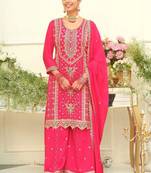 Women Ethnic Motifs Embroidered Regular Kurta with Palazzos & With Dupatta