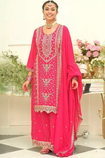 Women Ethnic Motifs Embroidered Regular Kurta with Palazzos & With Dupatta