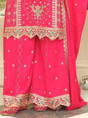Women Ethnic Motifs Embroidered Regular Kurta with Palazzos & With Dupatta 5