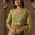 Women Ethnic Motifs Embroidered Pleated Mirror Work Kurta Set