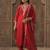Ethnic Motifs Embroidered V-Neck Straight Kurta With Trousers & Dupatta