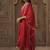 Ethnic Motifs Embroidered V-Neck Straight Kurta With Trousers & Dupatta
