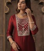Women Ethnic Motifs Embroidered Kurta with Palazzo