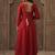 Liva Sweetheart Neck Anarkali Kurta With Trousers & Dupatta