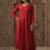 Liva Sweetheart Neck Anarkali Kurta With Trousers & Dupatta