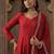 Liva Sweetheart Neck Anarkali Kurta With Trousers & Dupatta