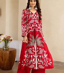 Floral Printed V-Neck Kurta with Palazzos