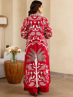 Floral Printed V-Neck Kurta with Palazzos 5