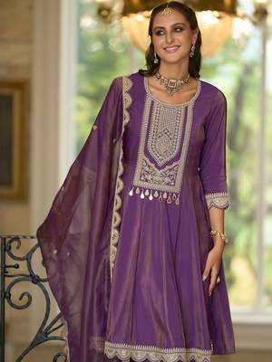 Women Ethnic Motifs Embroidered A-Line Kurta with Palazzos & Dupatta 4