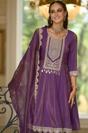 Women Ethnic Motifs Embroidered A-Line Kurta with Palazzos & Dupatta
