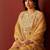 Floral Embroidered Straight V-Neck Thread Work Kurta & Trousers Dupatta