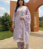 Women Ethnic Motifs Embroidered Cotton Kurta with Trousers & Dupatta
