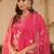 Floral Embroidered Thread Work V-Neck Straight Kurta & Trousers With Dupatta