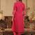 Floral Embroidered Thread Work V-Neck Straight Kurta & Trousers With Dupatta