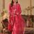 Floral Embroidered Thread Work V-Neck Straight Kurta & Trousers With Dupatta