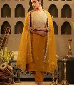 Women Ethnic Motifs Embroidered Regular Sequinned Kurta with Trousers & Dupatta