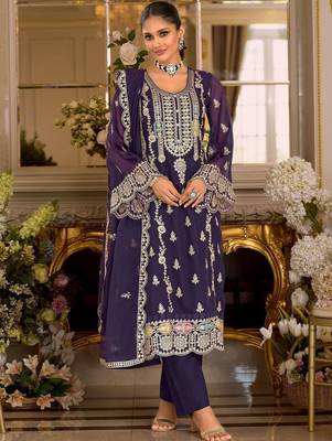 Women Ethnic Motifs Embroidered Kurta with Trousers & Dupatta 1