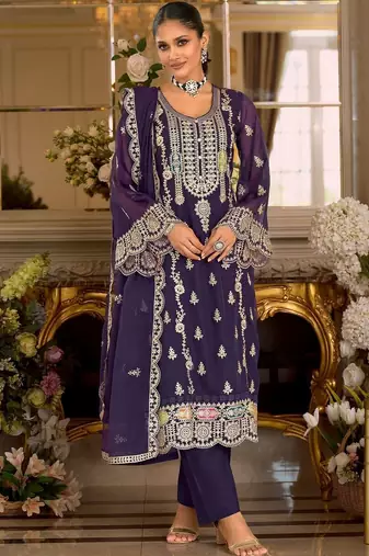 Women Ethnic Motifs Embroidered Kurta with Trousers & Dupatta
