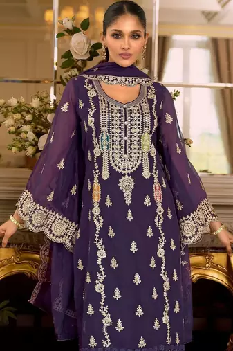 Women Ethnic Motifs Embroidered Kurta with Trousers & Dupatta
