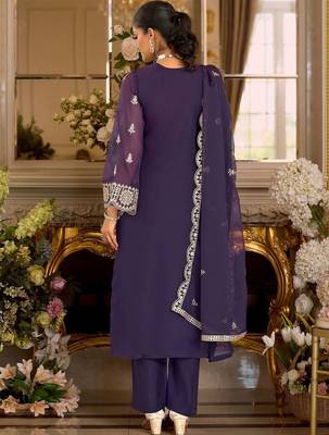 Women Ethnic Motifs Embroidered Kurta with Trousers & Dupatta 4