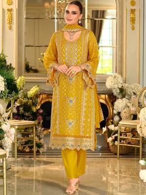 Women Ethnic Motifs Embroidered Kurta with Trousers & Dupatta 5