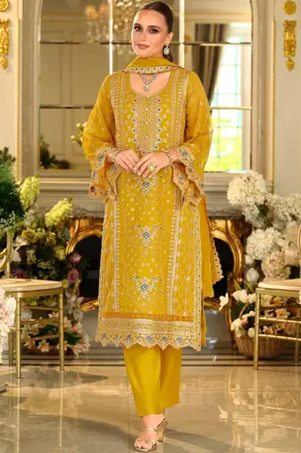Women Ethnic Motifs Embroidered Kurta with Trousers & Dupatta