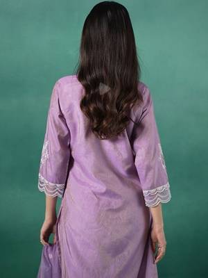 Women Floral Embroidered Kurta with Trousers & Dupatta 4