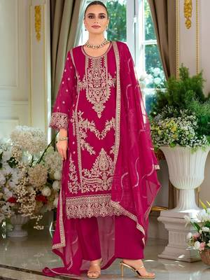 Women Ethnic Motifs Embroidered Kurta with Trousers & Dupatta 1