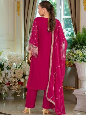 Women Ethnic Motifs Embroidered Kurta with Trousers & Dupatta 4