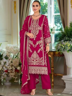 Women Ethnic Motifs Embroidered Kurta with Trousers & Dupatta 5