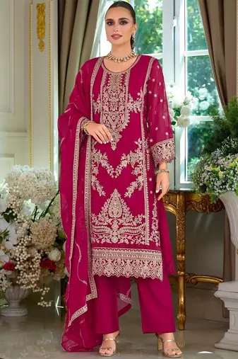 Women Ethnic Motifs Embroidered Kurta with Trousers & Dupatta