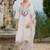 Floral Embroidered V-Neck Straight Thread Work Kurta With Trousers & Dupatta