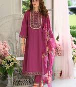 Women Floral Embroidered Kurta with Trousers & Dupatta