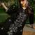 Women Ethnic Motifs Embroidered Regular Black Thread Work Kurta with Trousers