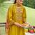Floral Yoke Design Tie-Up Neck Mirror Work A-Line Kurta & Dupatta with Trousers
