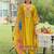 Floral Yoke Design Tie-Up Neck Mirror Work A-Line Kurta & Dupatta with Trousers
