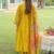 Floral Yoke Design Tie-Up Neck Mirror Work A-Line Kurta & Dupatta with Trousers