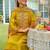 Floral Yoke Design Tie-Up Neck Mirror Work A-Line Kurta & Dupatta with Trousers