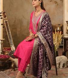 Women Ethnic Motifs Embroidered Regular Kurta with Trousers & Dupatta