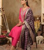 Women Ethnic Motifs Embroidered Regular Kurta with Trousers & Dupatta