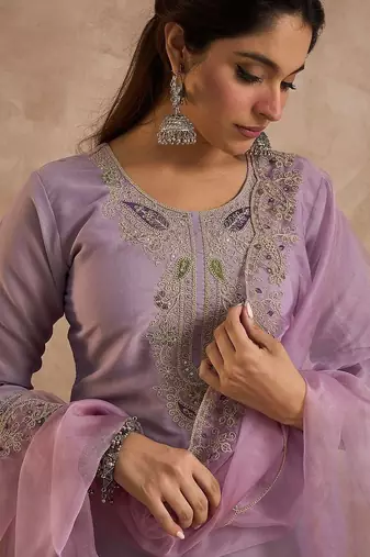Women Ethnic Motifs Embroidered Regular Liva Kurta with Trousers & Dupatta