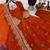 Orange fendy silk embroidered stitched kurta set